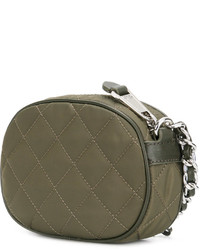 Sac en cuir matelassé olive Moschino