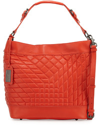 Sac en cuir matelassé orange