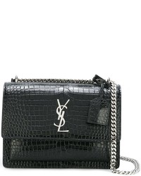 Sac en cuir noir Saint Laurent