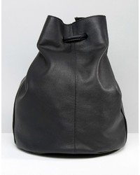 Sac en cuir noir Warehouse