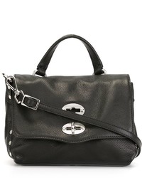 Sac en cuir noir Zanellato