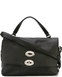 Sac en cuir noir Zanellato