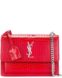 Sac en cuir rouge Saint Laurent