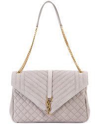 Sac en daim gris Saint Laurent