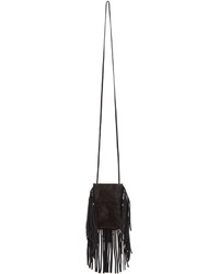 Sac en daim noir Saint Laurent