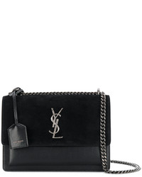 Sac en daim noir Saint Laurent