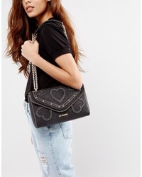 Sac en daim noir Love Moschino