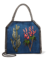 Sac en denim brodé bleu