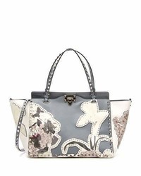 Sac fourre-tout à fleurs bleu clair