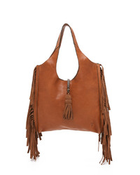 Sac fourre-tout à franges marron clair