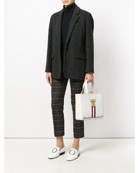 Sac fourre-tout à rayures horizontales blanc Thom Browne