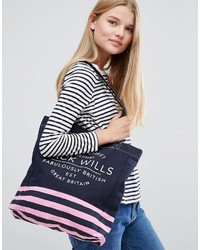 Sac fourre-tout à rayures horizontales bleu marine Jack Wills