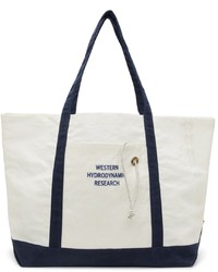 Sac fourre-tout blanc et bleu marine