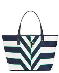 Sac fourre-tout bleu marine et blanc