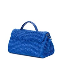 Sac fourre-tout de paille bleu Zanellato