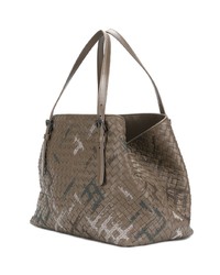 Sac fourre-tout de paille gris Bottega Veneta