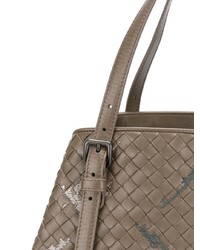 Sac fourre-tout de paille gris Bottega Veneta