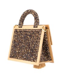 Sac fourre-tout de paille marron 711