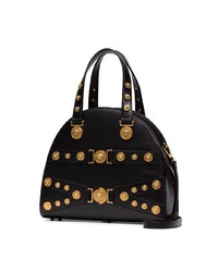 Sac fourre-tout en cuir à clous noir Versace