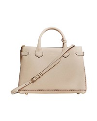 Sac fourre-tout en cuir à franges beige Burberry