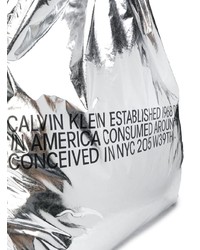 Sac fourre-tout en cuir argenté Calvin Klein 205W39nyc