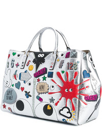 Sac fourre-tout en cuir argenté Anya Hindmarch