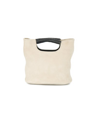 Sac fourre-tout en cuir beige Simon Miller