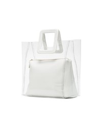 Sac fourre-tout en cuir blanc Staud