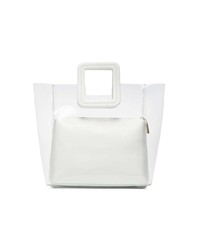 Sac fourre-tout en cuir blanc Staud