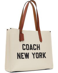 Sac fourre-tout en cuir blanc Coach 1941