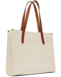 Sac fourre-tout en cuir blanc Coach 1941