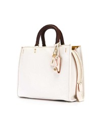 Sac fourre-tout en cuir blanc Coach