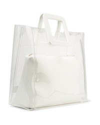 Sac fourre-tout en cuir blanc Staud