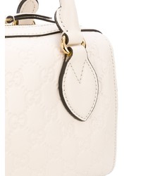 Sac fourre-tout en cuir blanc Gucci