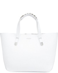 Sac fourre-tout en cuir blanc Thomas Wylde