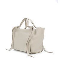 Sac fourre-tout en cuir blanc Elena Ghisellini