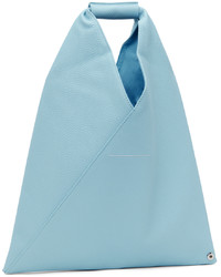 Sac fourre-tout en cuir bleu clair MM6 MAISON MARGIELA