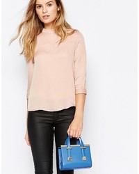 Sac fourre-tout en cuir bleu clair Ted Baker