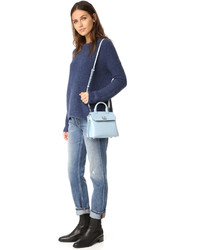 Sac fourre-tout en cuir bleu clair MCM