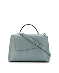 Sac fourre-tout en cuir bleu clair Valextra