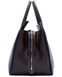 Sac fourre-tout en cuir bleu marine Jil Sander