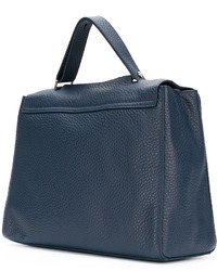 Sac fourre-tout en cuir bleu marine Orciani