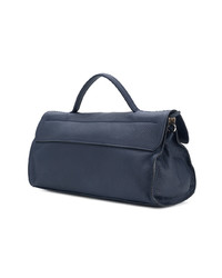 Sac fourre-tout en cuir bleu marine Zanellato