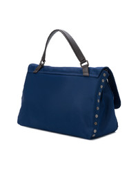 Sac fourre-tout en cuir bleu marine Zanellato