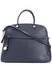 Sac fourre-tout en cuir bleu marine Furla