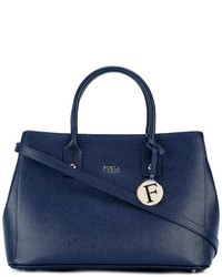 Sac fourre-tout en cuir bleu marine Furla