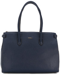 Sac fourre-tout en cuir bleu marine Furla