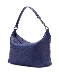 Sac fourre-tout en cuir bleu marine Bottega Veneta