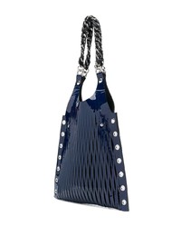 Sac fourre-tout en cuir bleu marine Sonia Rykiel