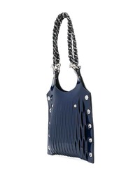 Sac fourre-tout en cuir bleu marine Sonia Rykiel